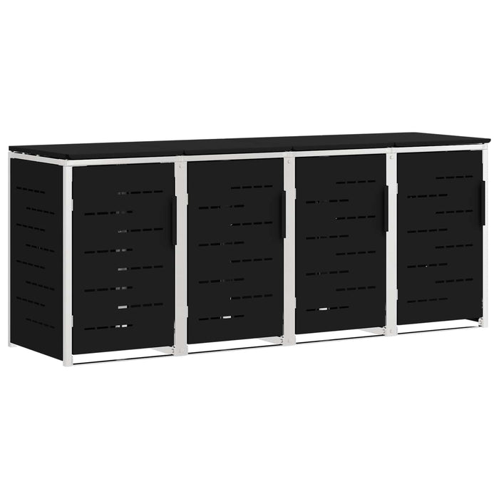 Depozitare pentru Containere cu Roți Negru Oţel inoxidabil WALTI
