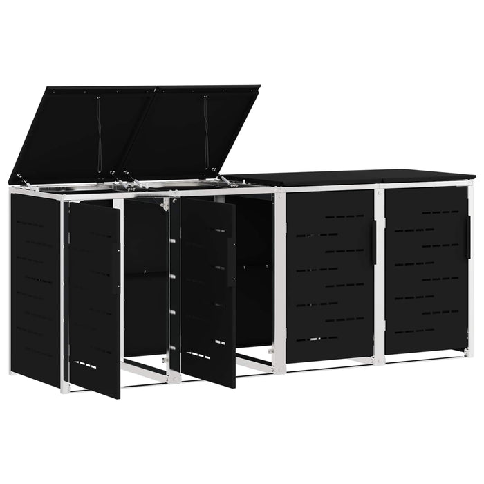 Depozitare pentru Containere cu Roți Negru Oţel inoxidabil WALTI