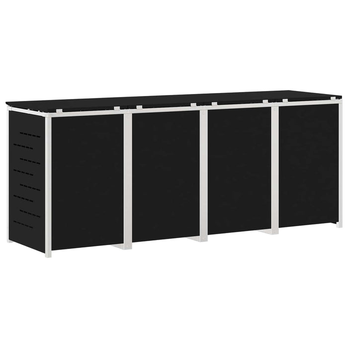 Depozitare pentru Containere cu Roți Negru Oţel inoxidabil WALTI