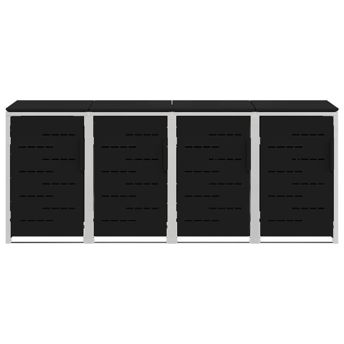 Depozitare pentru Containere cu Roți Negru Oţel inoxidabil WALTI