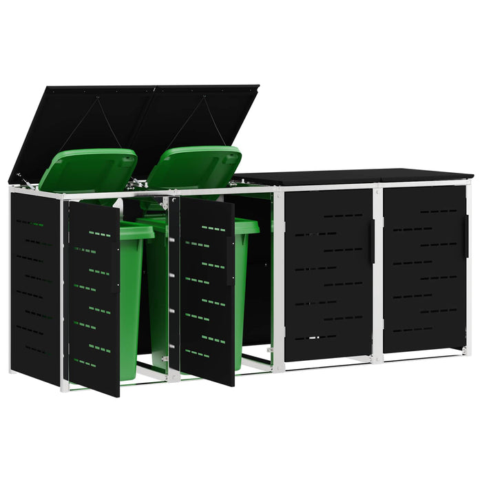 Depozitare pentru Containere cu Roți Negru Oţel inoxidabil WALTI