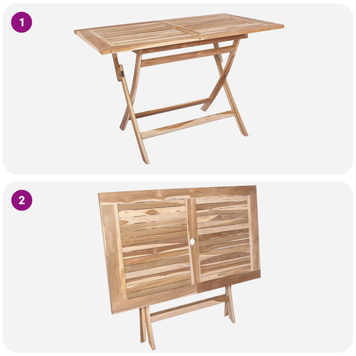 Set de Mobilier pentru Grădină 5 buc. natural Lemn solid de tec WALTI