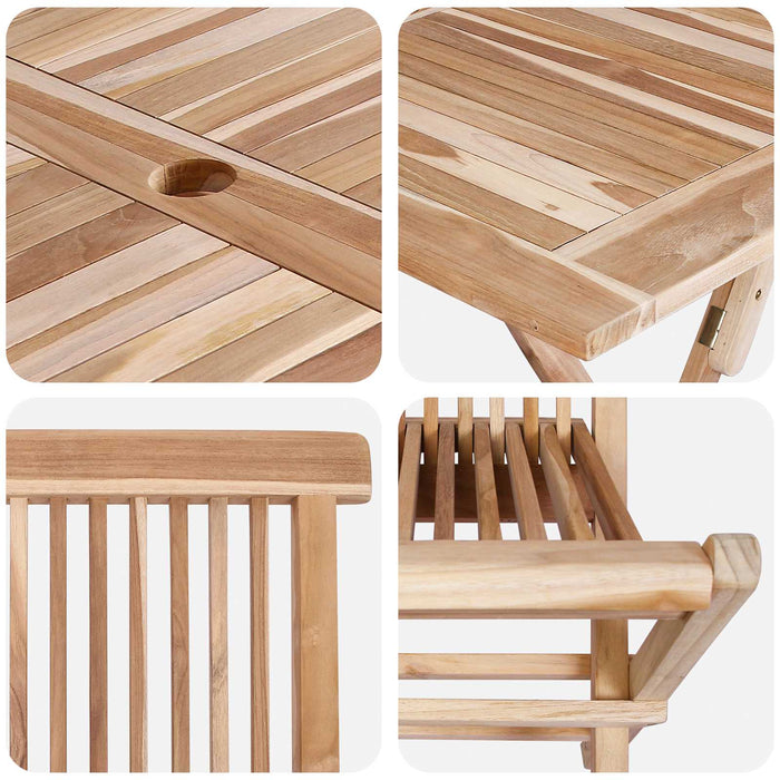 Set de Mobilier pentru Grădină 7 buc. natural Lemn solid de tec WALTI