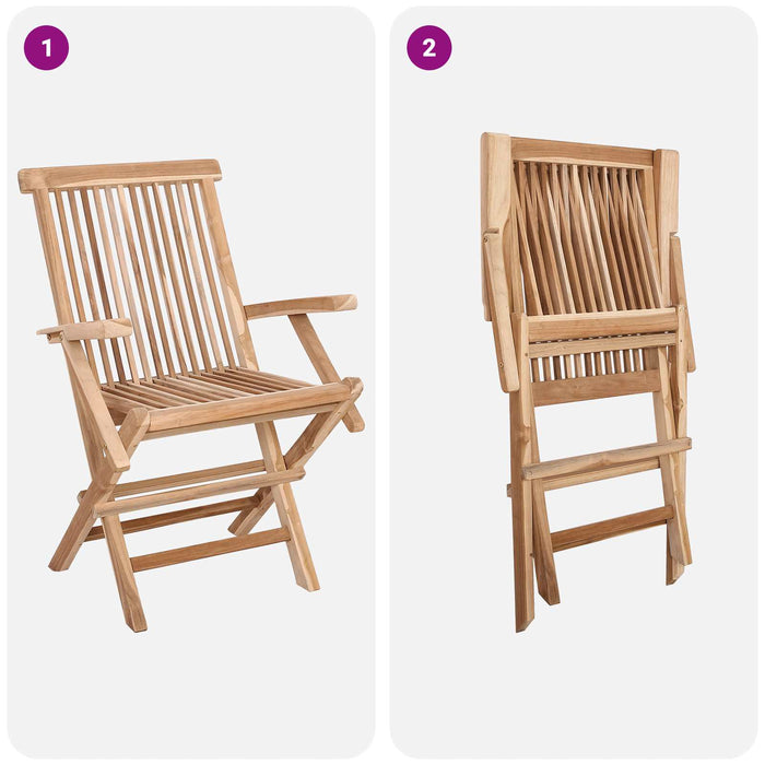 Set de Mobilier pentru Grădină 5 buc. natural Lemn solid de tec WALTI