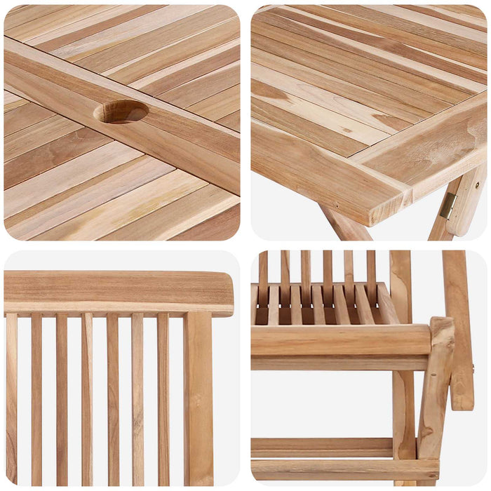 Set de Mobilier pentru Grădină 7 buc. natural Lemn solid de tec WALTI