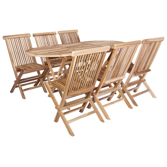 Set de Mobilier pentru Grădină 7 buc. natural Lemn solid de tec WALTI