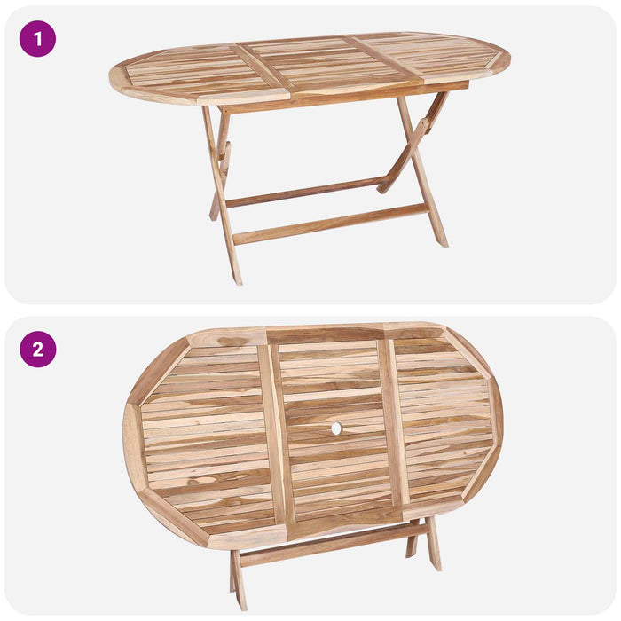 Set de Mobilier pentru Grădină 9 buc. natural Lemn solid de tec WALTI