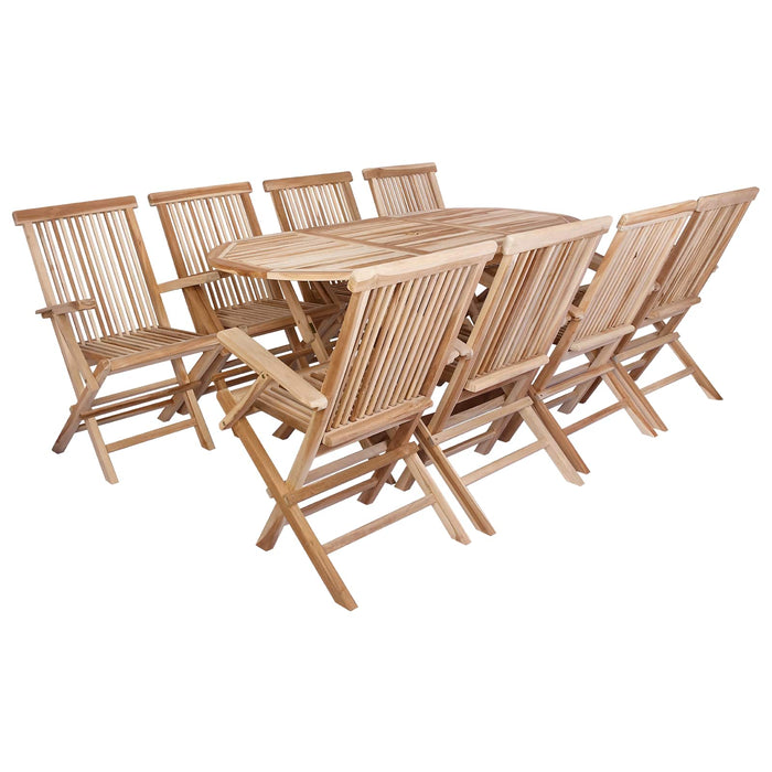 Set de Mobilier pentru Grădină 9 buc. natural Lemn solid de tec WALTI