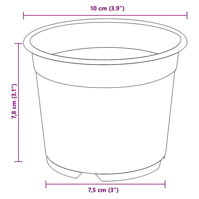 Vaza pentru flori 100 pcs Negru Ø 15 x 12.5 cm Plastic - WALTI WALTI