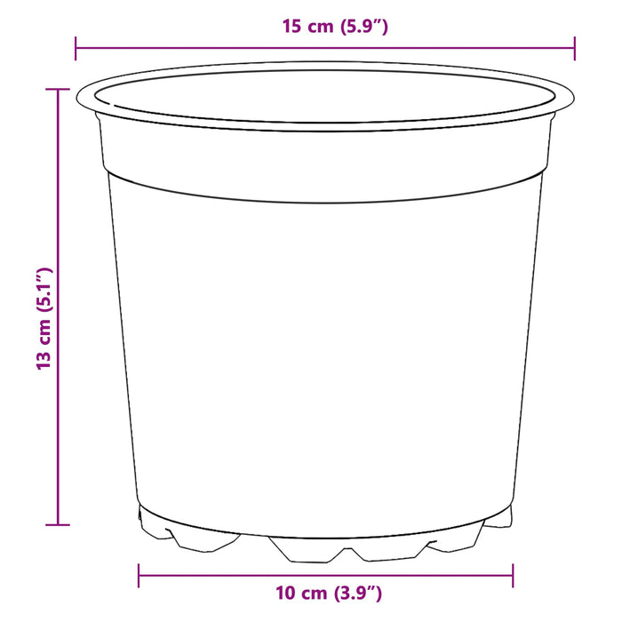 Vaza pentru flori 200 pcs Negru Ø 15 x 13 cm Plastic - WALTI WALTI