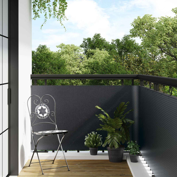 Ecran de balcon Gri închis 500 x 80 cm poliratan - WALTI WALTI