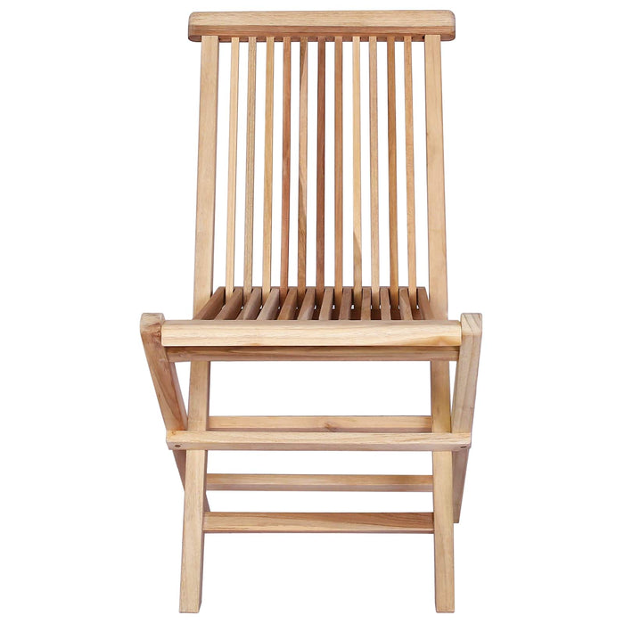 Scaun de grădină pliant 2 buc. natural Lemn solid de tec - WALTI WALTI