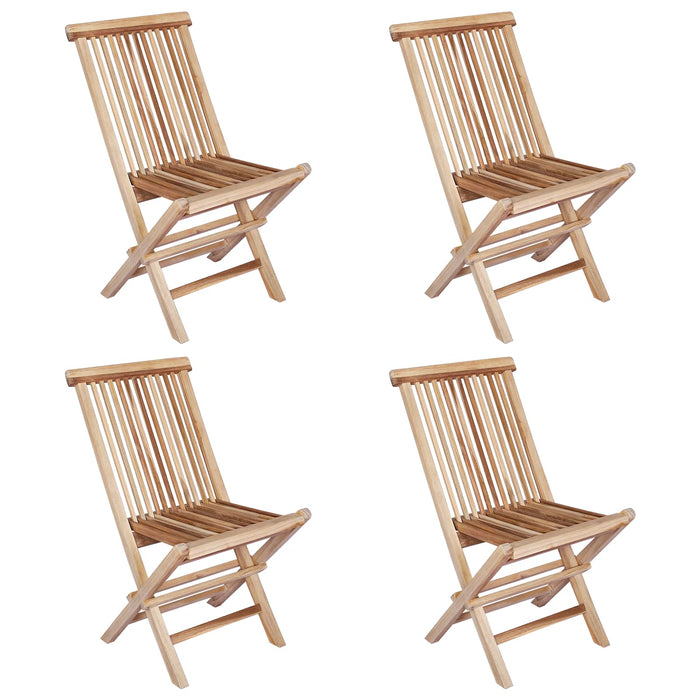 Scaun de grădină pliant 4 buc. natural Lemn solid de tec - WALTI WALTI