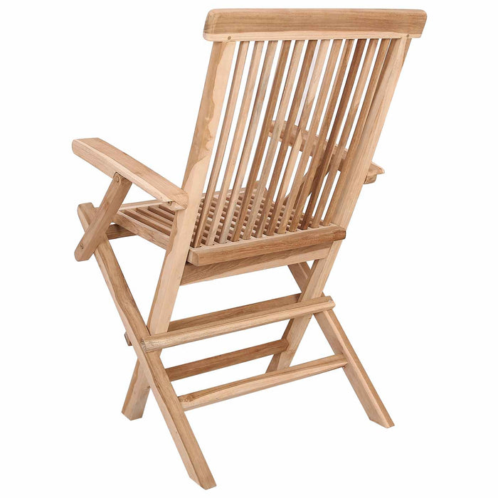 Scaun de grădină pliant 2 buc. natural Lemn solid de tec - WALTI WALTI