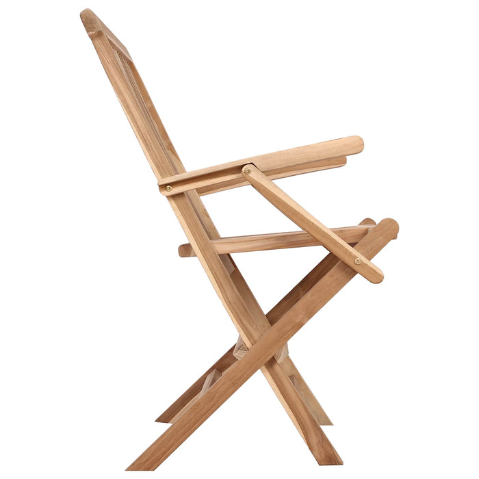Scaun de grădină pliant 2 buc. natural Lemn solid de tec - WALTI WALTI