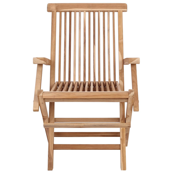 Scaun de grădină pliant 3 buc. natural Lemn solid de tec - WALTI WALTI