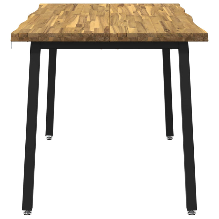 90 x 55 x 75 cm Lemn Solid de Acacia Alb și negru WALTI