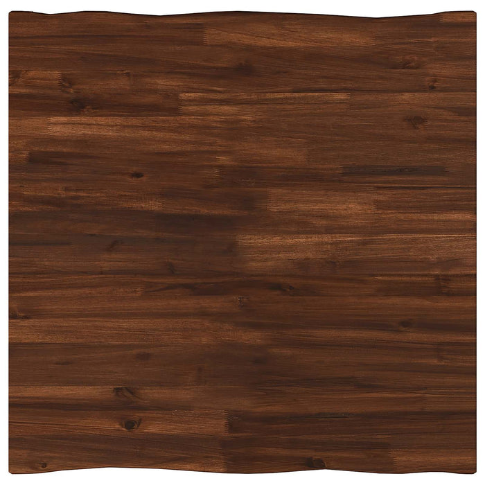 70 x 70 x 75 cm Lemn Solid de Acacia Maro închis și Alb Pătrat WALTI
