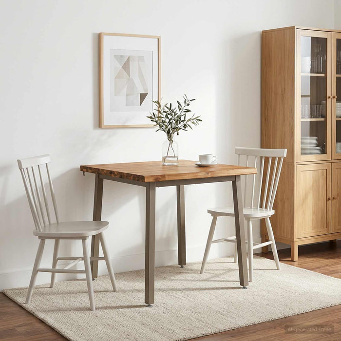 70 x 70 x 75 cm Lemn Solid de Acacia Natural și Cafea Pătrat WALTI