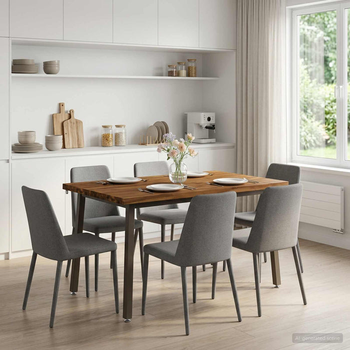 120 x 90 x 75 cm Lemn Solid de Acacia Natural și Cafea WALTI