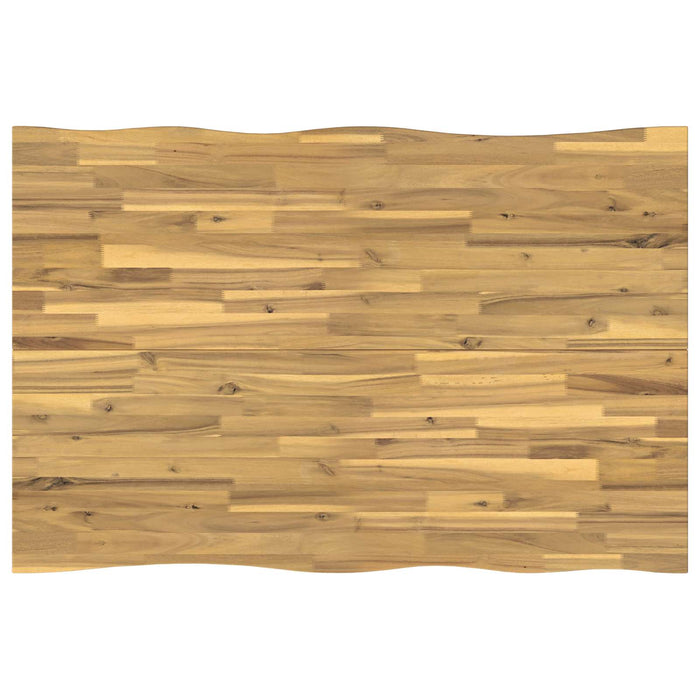 120 x 80 x 75 cm Lemn Solid de Acacia Alb Dreptunghiular WALTI