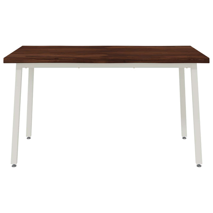 140 x 80 x 75 cm Lemn Solid de Acacia Maro închis și Alb WALTI