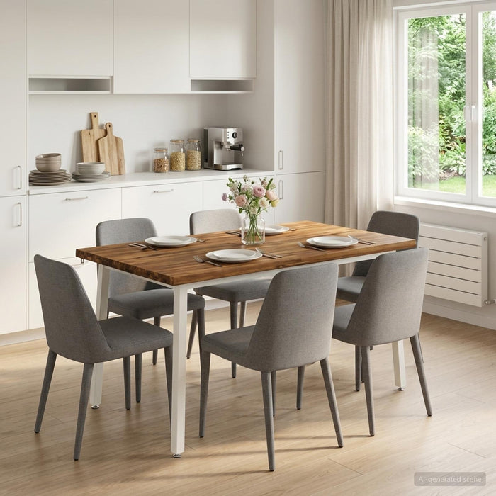 Masa de dining cu margine vie 140 x 90 x 75 cm natural WALTI