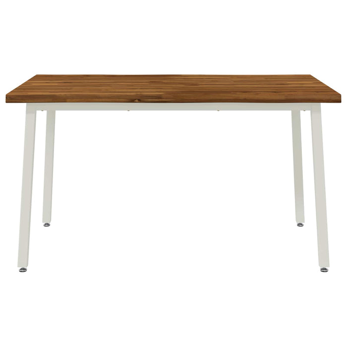 140 x 80 x 75 cm Lemn Solid de Acacia Natural și Alb WALTI