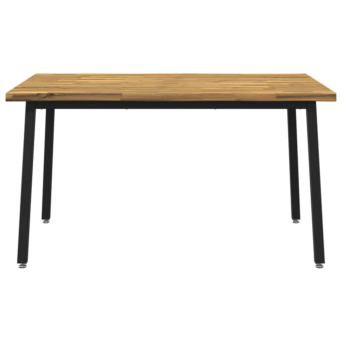 140 x 80 x 75 cm Lemn Solid de Acacia Alb și negru WALTI