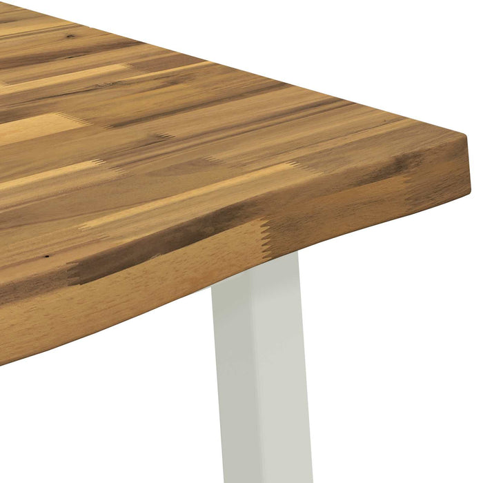 140 x 80 x 75 cm Lemn Solid de Acacia Alb Dreptunghiular WALTI