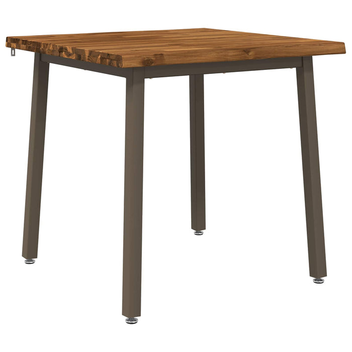 90 x 90 x 75 cm Lemn Solid de Acacia Natural și Cafea Pătrat WALTI