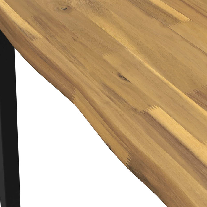 90 x 90 x 75 cm Lemn Solid de Acacia Alb și negru Pătrat WALTI