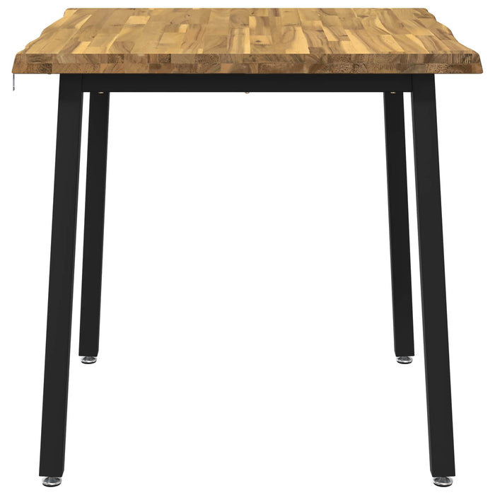 90 x 90 x 75 cm Lemn Solid de Acacia Alb și negru Pătrat WALTI