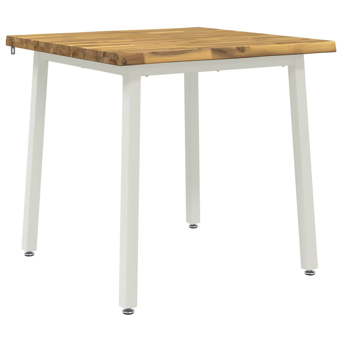 90 x 90 x 75 cm Lemn Solid de Acacia Alb Pătrat WALTI