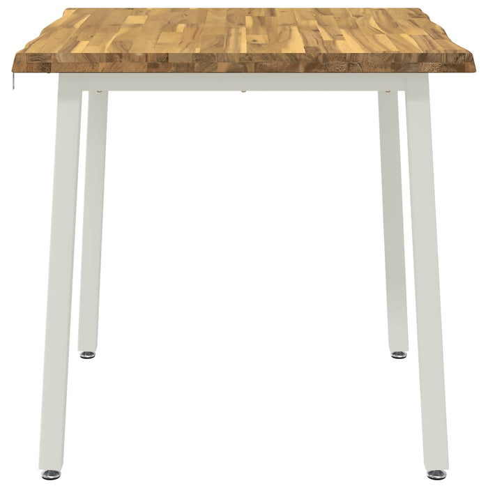 90 x 90 x 75 cm Lemn Solid de Acacia Alb Pătrat WALTI