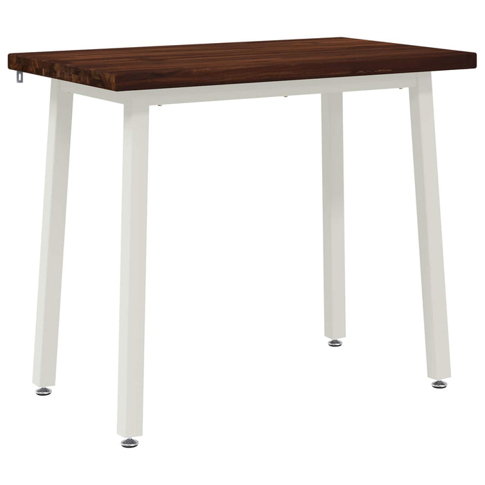 90 x 55 x 75 cm Lemn Solid de Acacia Maro închis și Alb WALTI