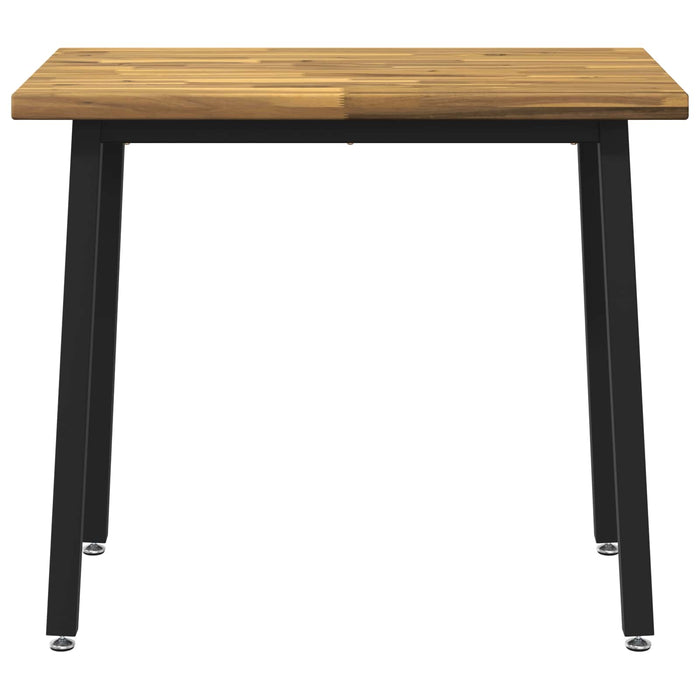 90 x 55 x 75 cm Lemn Solid de Acacia Alb și negru WALTI