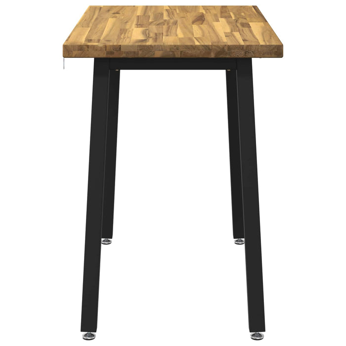 90 x 55 x 75 cm Lemn Solid de Acacia Alb și negru WALTI