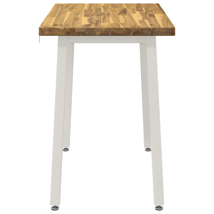 90 x 55 x 75 cm Lemn Solid de Acacia Alb Dreptunghiular WALTI