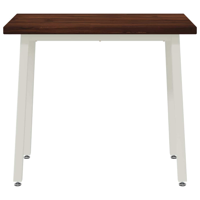 110 x 55 x 75 cm Lemn Solid de Acacia Maro închis și Alb WALTI