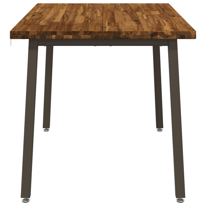 120 x 70 x 75 cm Lemn Solid de Acacia Natural și Cafea WALTI