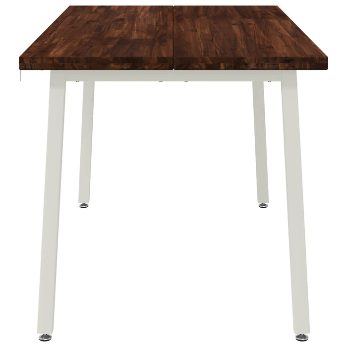 140 x 70 x 75 cm Lemn Solid de Acacia Maro închis și Alb - WALTI WALTI