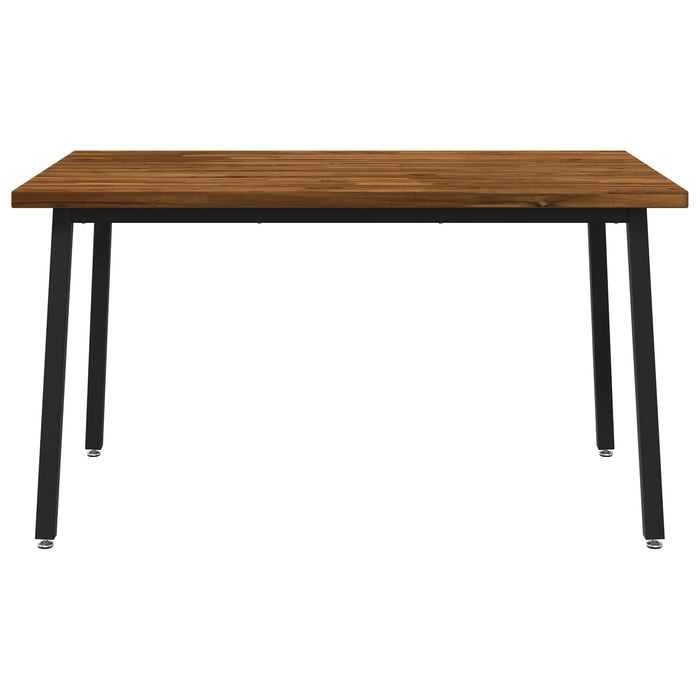 140 x 70 x 75 cm Lemn Solid de Acacia Natural și Negru WALTI