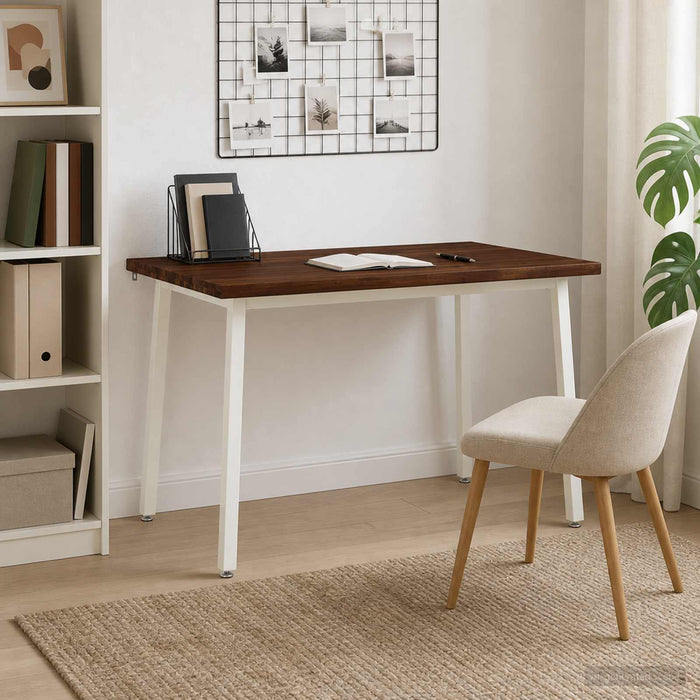 120 x 70 x 75 cm Lemn Solid de Acacia Maro închis și Alb WALTI