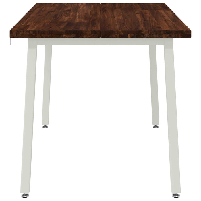120 x 80 x 75 cm Lemn Solid de Acacia Maro închis și Alb WALTI
