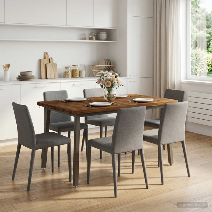 120 x 70 x 75 cm Lemn Solid de Acacia Natural și Cafea WALTI