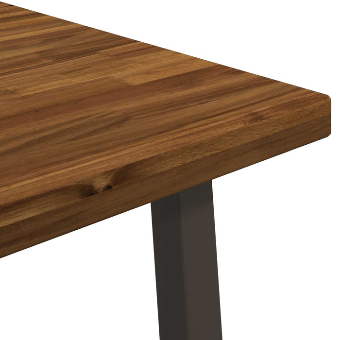 90 x 90 x 75 cm Lemn Solid de Acacia Natural și Cafea Pătrat WALTI