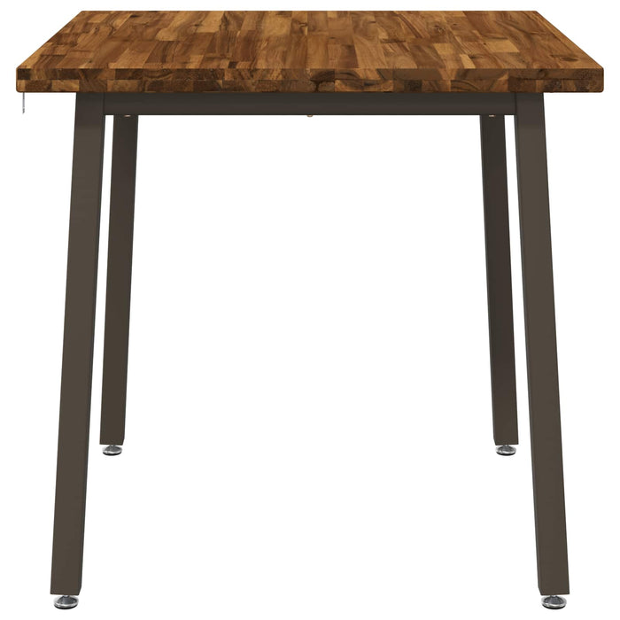 90 x 90 x 75 cm Lemn Solid de Acacia Natural și Cafea Pătrat WALTI
