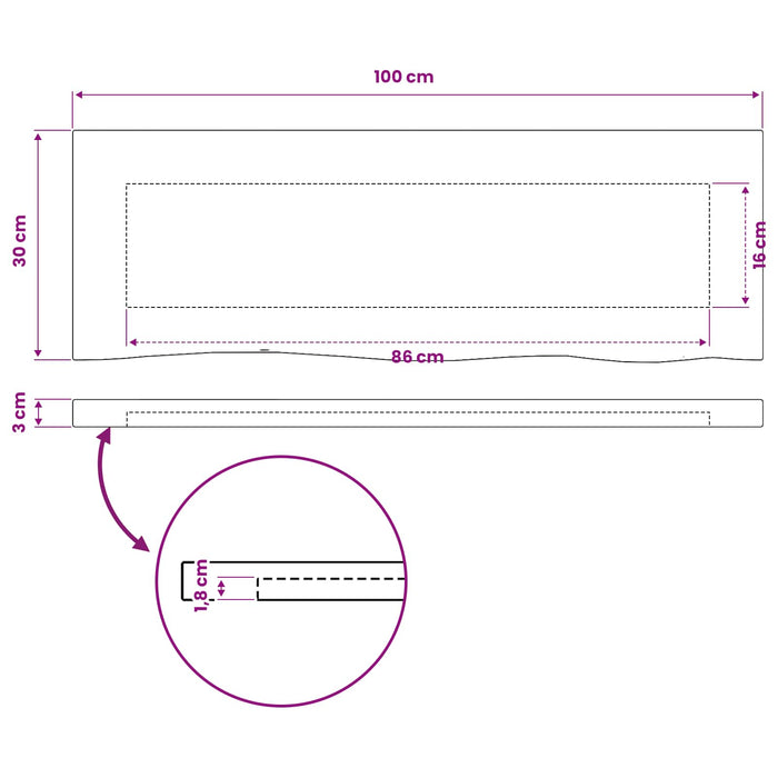Blat de masă dreptunghiular 90 x 50 x 3,5 cm Dreptunghiular WALTI