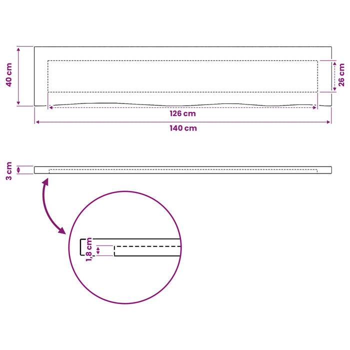 Blat de masă dreptunghiular 90 x 50 x 3,5 cm Dreptunghiular WALTI